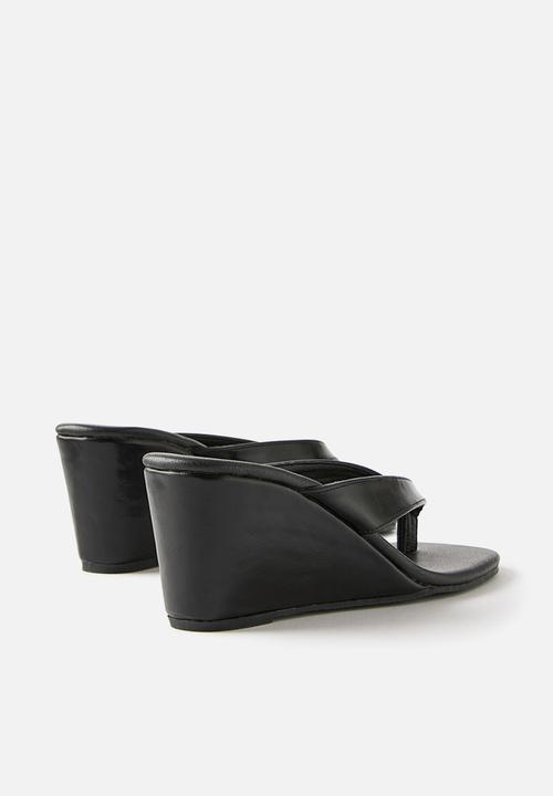 Cotton On - Eve flip flop Wedge - black smooth