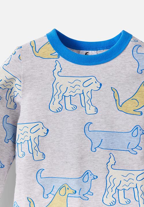 Cotton On - Dreamdrift Long sleeve Pj Set-Grey Marle/Waggly Doggies