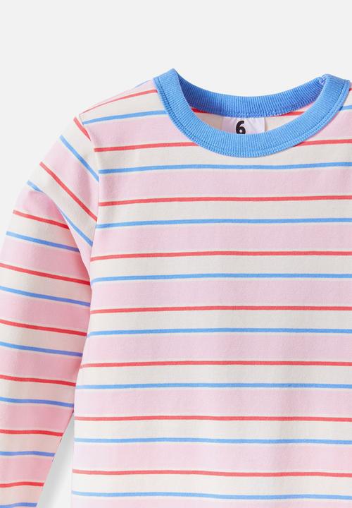 Cotton On - Dreamdrift Long Sleeve Pj Set - Taylor Stripe/Blush Pink