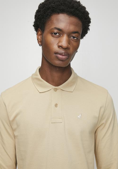 POLO - Long sleeve Carter Essential Pique Golfer - Stone
