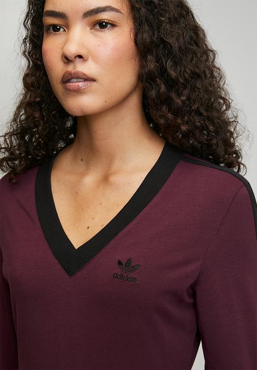 adidas Originals - V-Neck Dress W S26 - Maroon