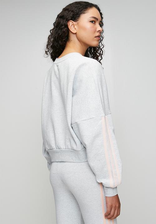 adidas Performance - W 3S Fl Swt S26 - Light Grey Heather / Blush Pink