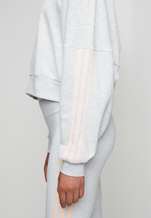 adidas Performance - W 3S Fl Swt S26 - Light Grey Heather / Blush Pink