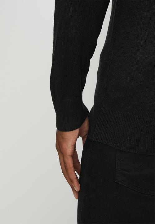 Brave Soul - V Neck Jumper - Jet Black