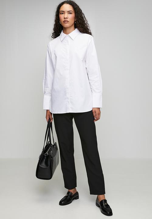 POLO - Wmn Tammy Long Sleeve Relaxed Shirt - White