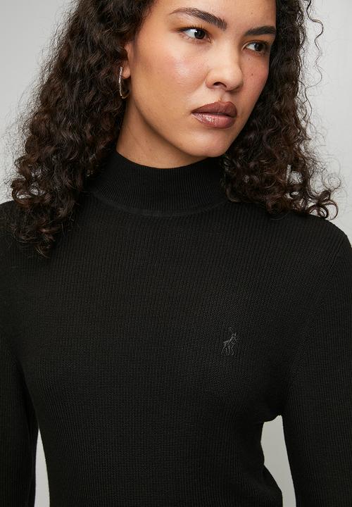 POLO - Wmn Amelia Long Sleeve Mock Neck Knit - Black