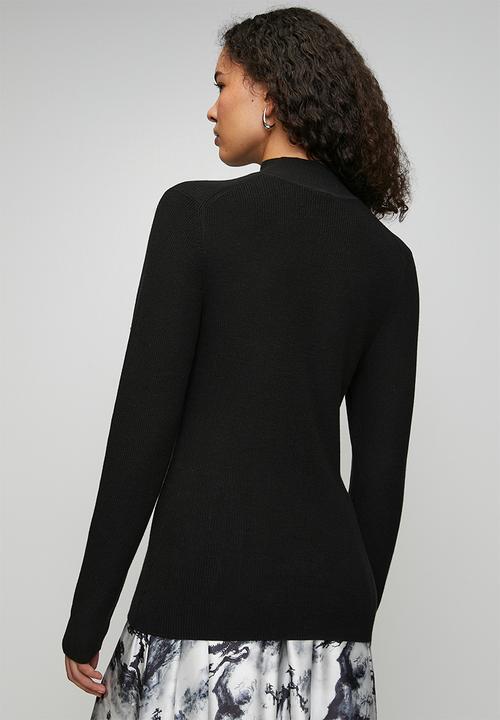 POLO - Wmn Amelia Long Sleeve Mock Neck Knit - Black