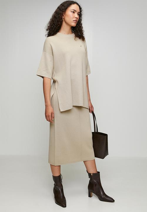 POLO - Wmn Tiffany Knit Skirt - Oatmeal