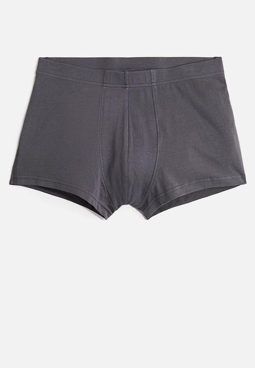 H&M - 3-pack short cotton trunks - beige,grey,blue