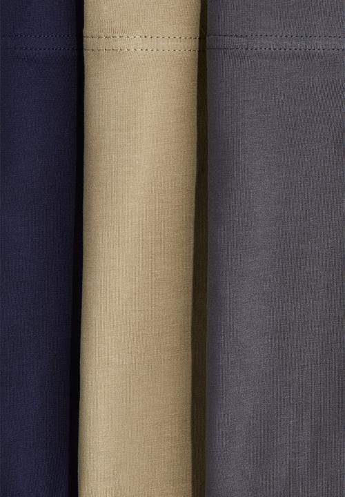 H&M - 3-pack short cotton trunks - beige,grey,blue