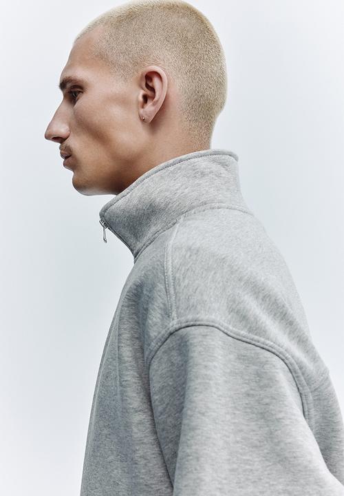 H&M - Loose fit zip-top sweatshirt - grey marl