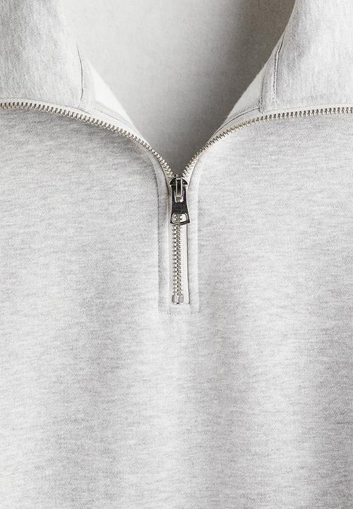 H&M - Loose fit zip-top sweatshirt - grey marl