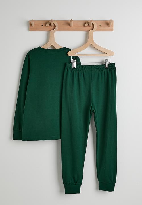 Pop Candy - Slogan pj set - dark green