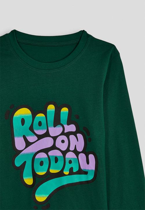 Pop Candy - Slogan pj set - dark green
