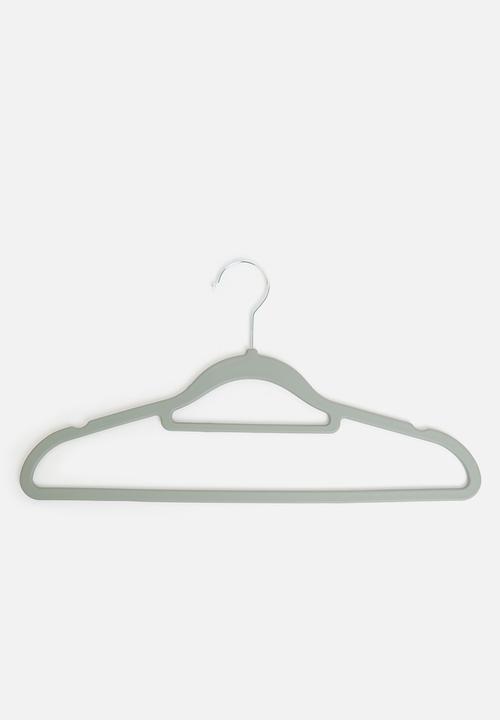 H&S - Rubber Coated Clothes Hanger Set Of 5 - Grey