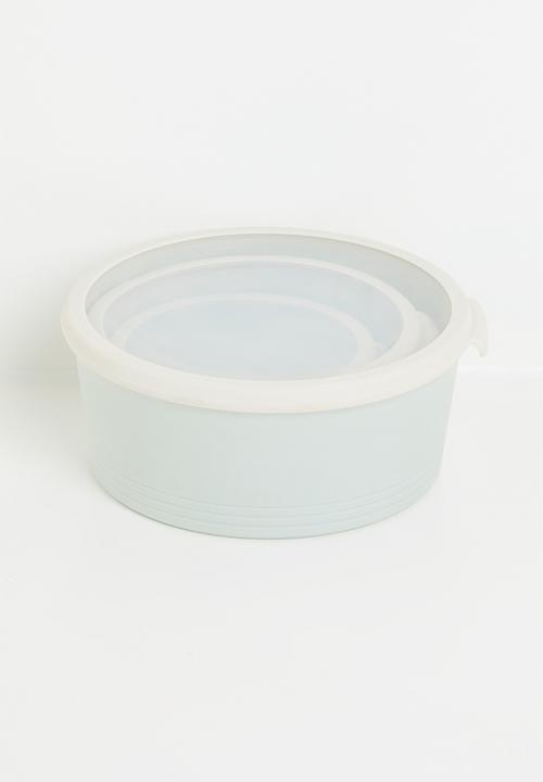 Excellent Houseware - Storage Box Set 3 Pieces - Ivory & Green 