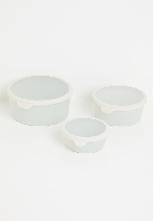 Excellent Houseware - Storage Box Set 3 Pieces - Ivory & Green 