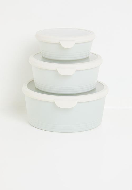 Storage Box Set 3 Pieces - Ivory & Green 