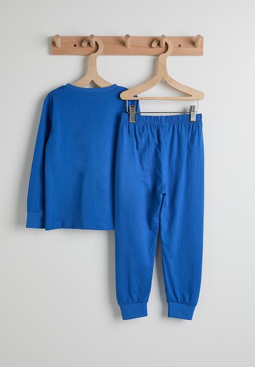 Pop Candy - Space graphic pj set with slogan - true blue/lift off