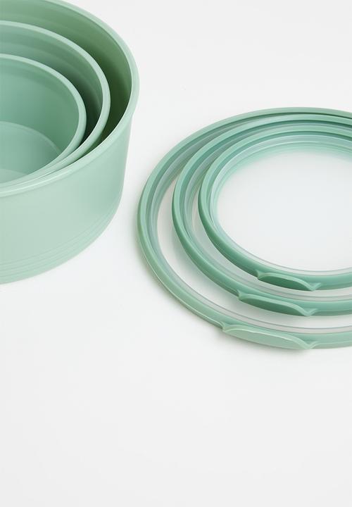 Excellent Houseware - Storage Box Set 3 Pieces - Green