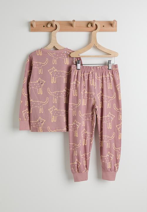 Pop Candy - Freehand cheetah aop pj set - mauve