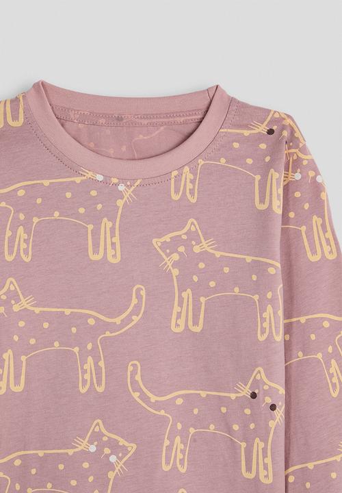Pop Candy - Freehand cheetah aop pj set - mauve