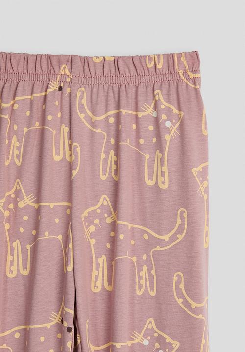 Pop Candy - Freehand cheetah aop pj set - mauve