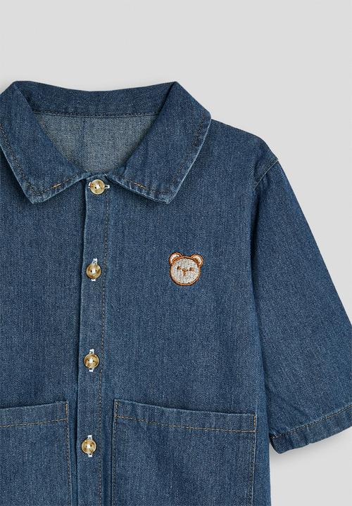 Pop Candy - Denim romper - navy/teddy