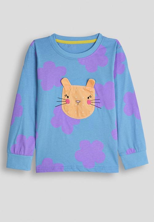 Pop Candy - Patch placement pj set - blue/floral aop