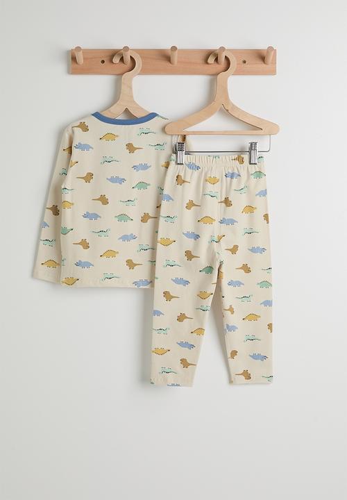 Pop Candy - Soft touch pj set - bone white/dino multi