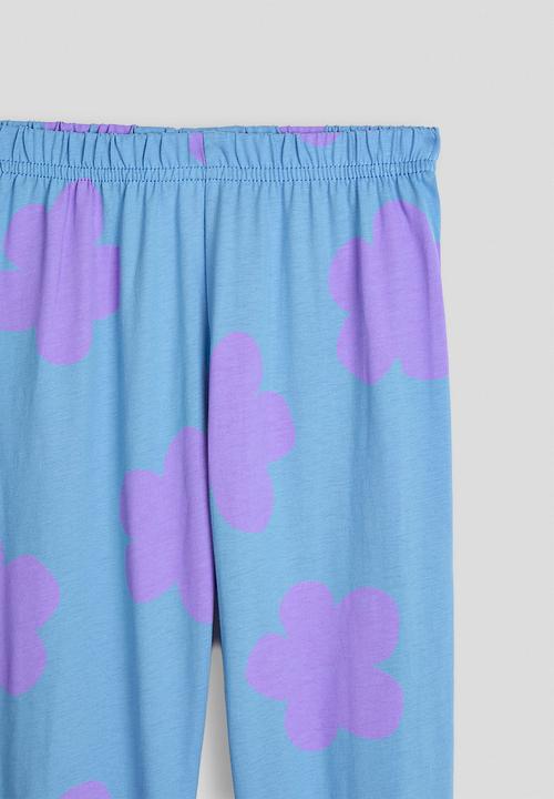 Pop Candy - Patch placement pj set - blue/floral aop