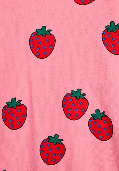 Pop Candy - Sweat top & lettuce hem leggings - pink/strawberry aop