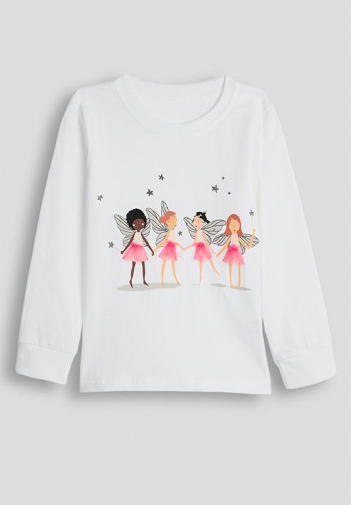 Pop Candy - Ballerina placement print pj set - white/pink stripes
