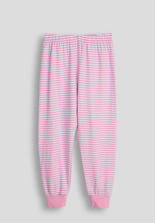 Pop Candy - Ballerina placement print pj set - white/pink stripes