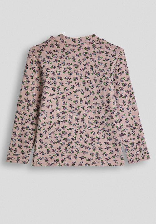 Pop Candy - Ditsy floral turtleneck top - dusty mauve