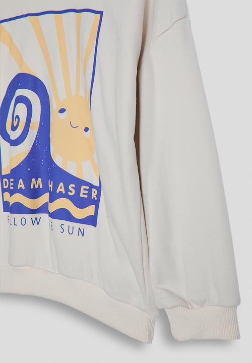 Pop Candy - Placement print sweatshirt - ivory/wave