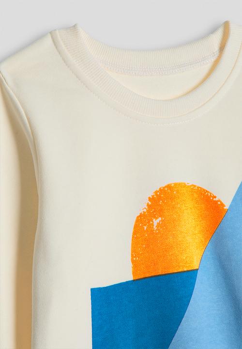 Pop Candy - Placement print sweatshirt - cream/salt water