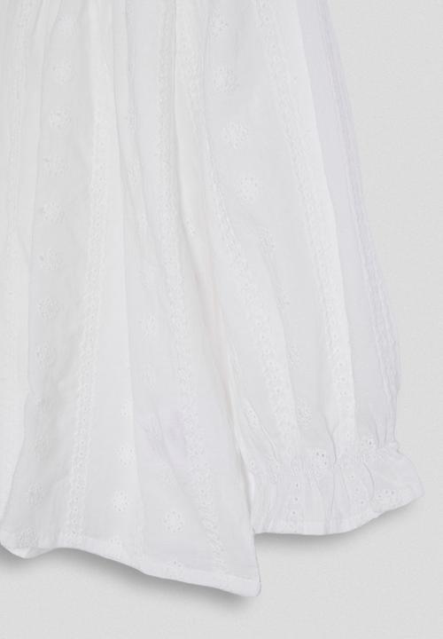 Pop Candy - Smock top with shoulder frills - white