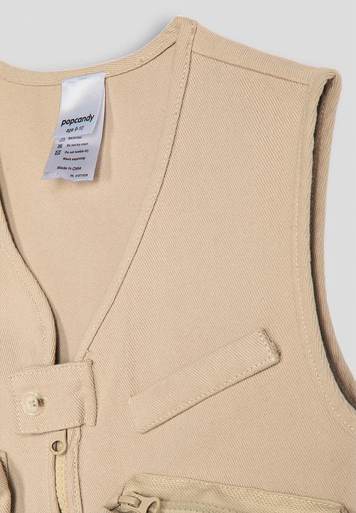 Pop Candy - Cargo vest - tan color