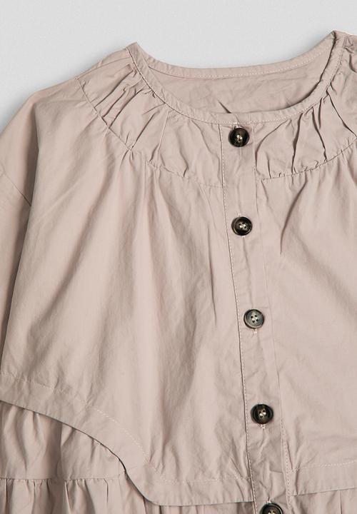 Pop Candy - Peplum top with gathered yoke - pink