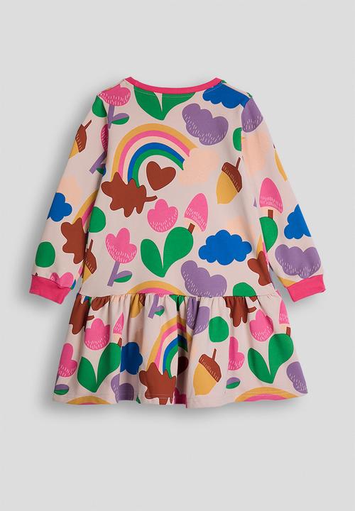 Pop Candy - Sweater dress with contrast rib and cuffs - pale pink/hot pink/multi