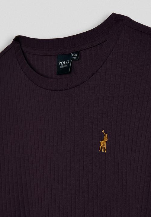 POLO - Casey rib long sleeve  dress - plum