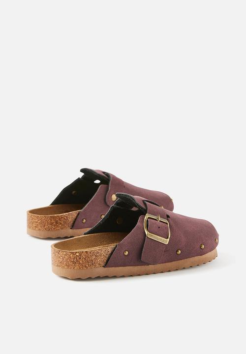 Cotton On - Tommy Buckle Slide -Bordeaux/Studded