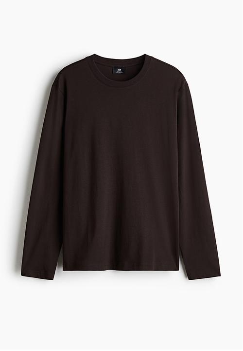 H&M - Regular fit jersey top - dark brown