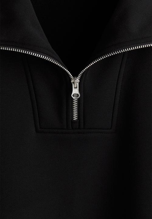 H&M - Regular fit zip-top sweatshirt - black