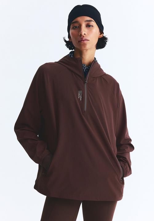 Zip-top running jacket with drymove™ - warm brown - 1301455002