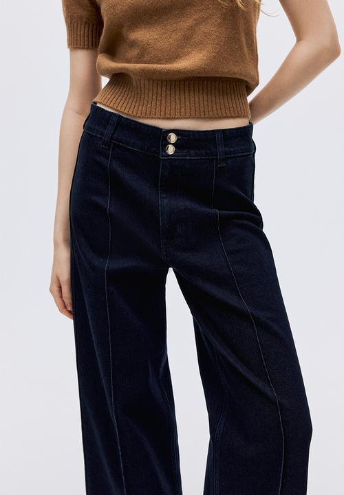 H&M - Wide high ankle jeans - dark denim blue