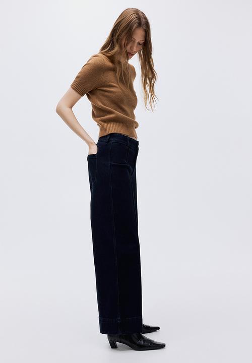 H&M - Wide high ankle jeans - dark denim blue