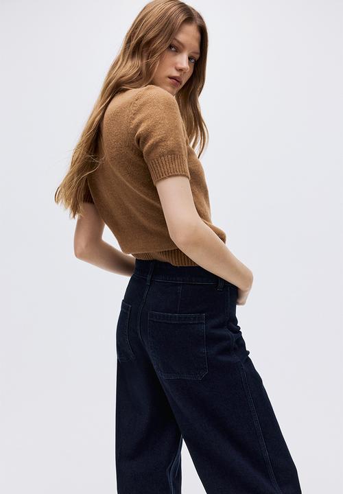 H&M - Wide high ankle jeans - dark denim blue