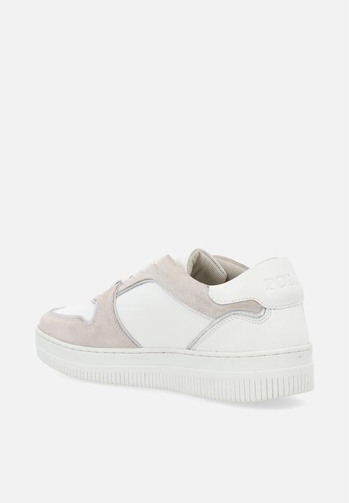 POLO - Tipped leather platform sneaker - grey